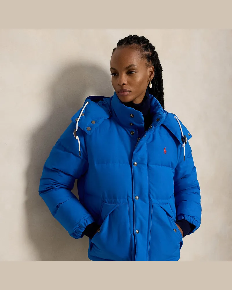 Ralph Lauren Gesteppte Daunenjacke mit Kapuze Blue