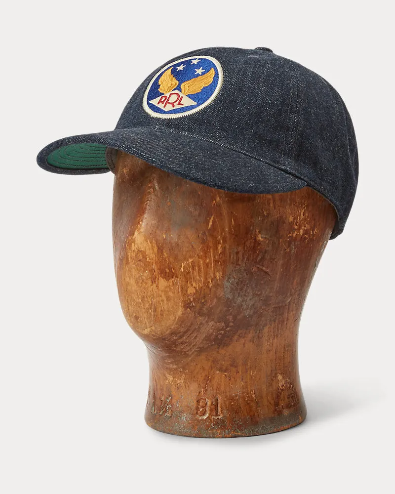 Ralph Lauren Denim-Baseballkappe mit Flügellogo Blue
