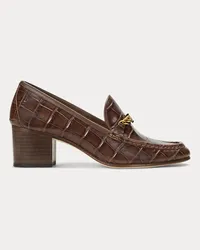 Ralph Lauren Lederpumps Winslet mit Krokodilprägung Brown