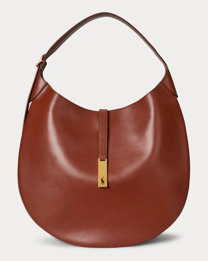 Ralph Lauren Große Schultertasche Polo ID aus Kalbsleder Red