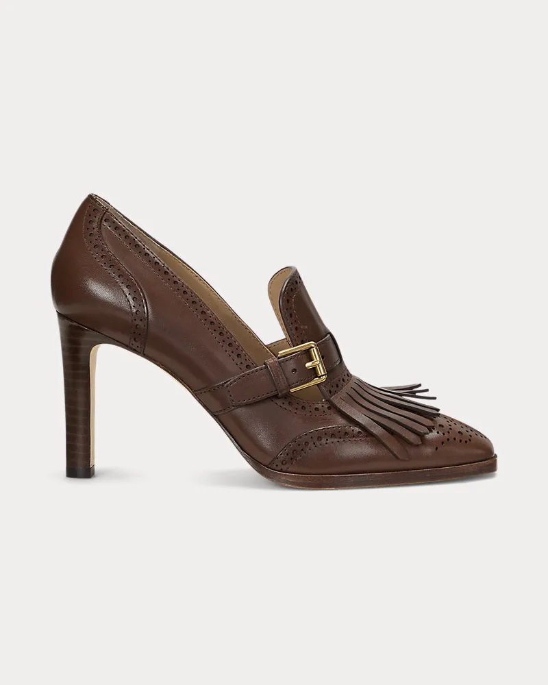 Ralph Lauren Pumps Colleen aus perforiertem Leder Brown