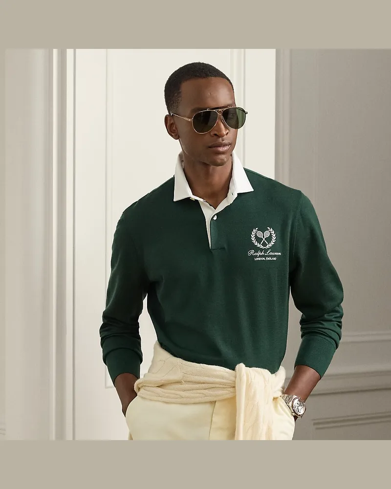 Ralph Lauren Rugbyhemd mit Kaschmir und Seide Green