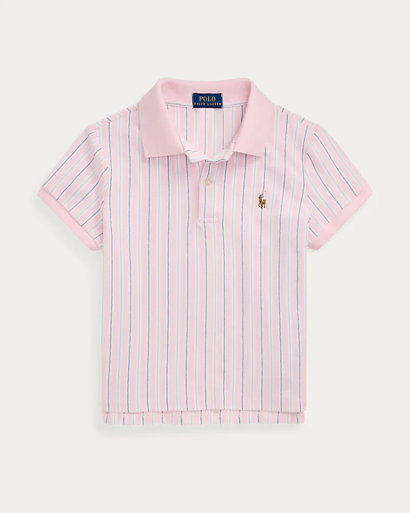 Ralph Lauren Kastenförmiges Poloshirt mit Streifen Pink