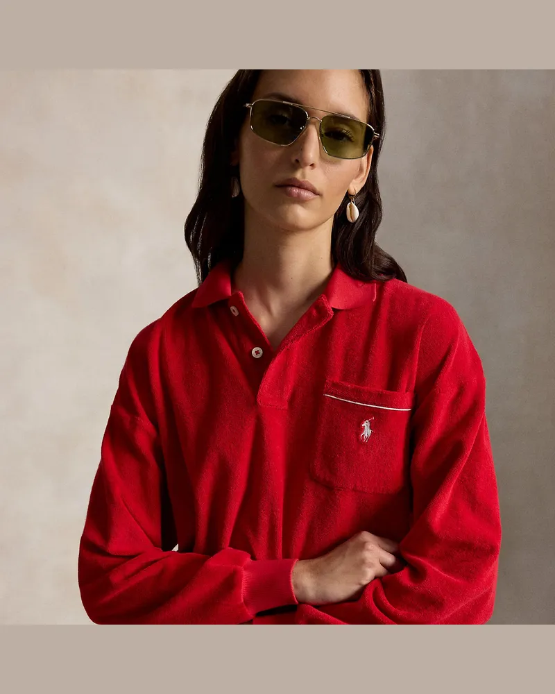 Ralph Lauren Langärmliges Poloshirt aus Frottee Red