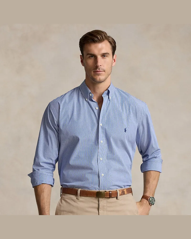 Ralph Lauren Große Größen - Gestreiftes Stretch-Popelinehemd Blue