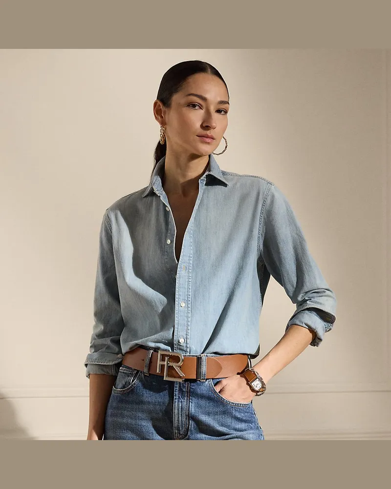 Ralph Lauren Relaxed-Fit Baumwolldenim-Hemd Adrien Blue