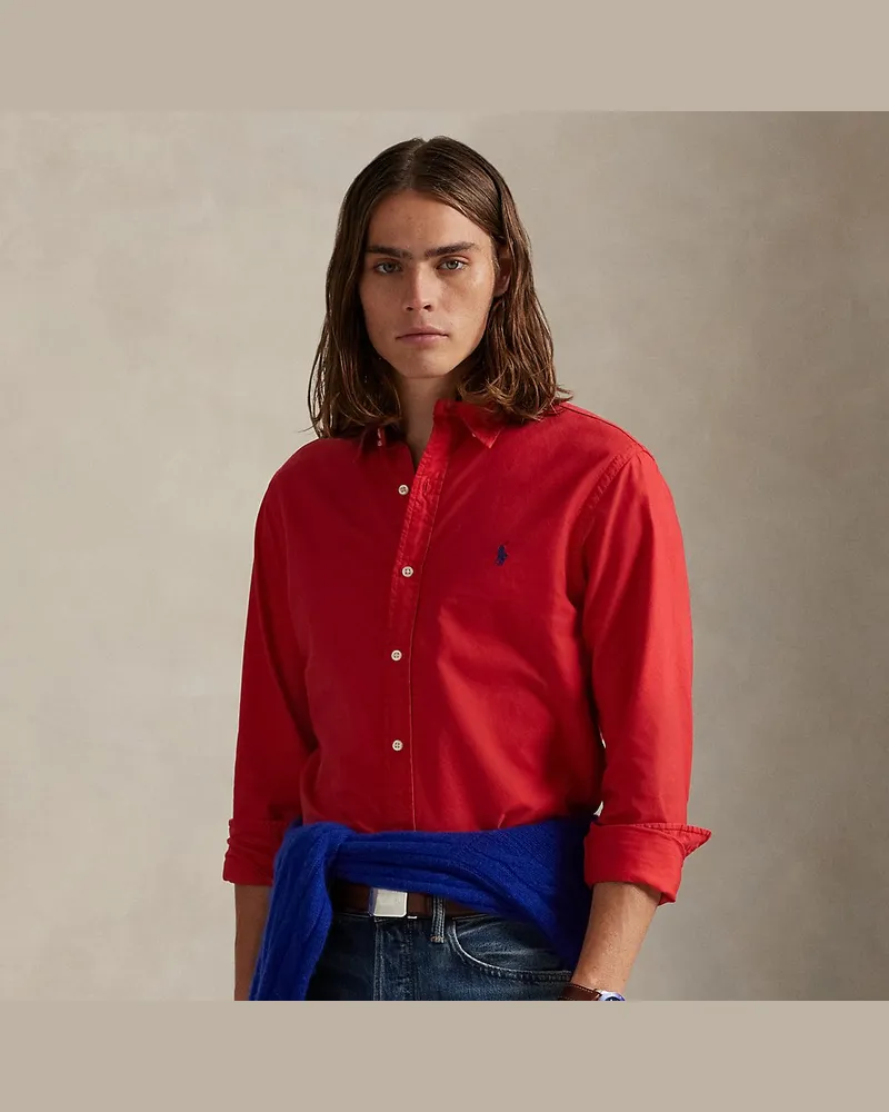 Ralph Lauren Gefärbtes Slim-Fit Oxfordhemd Red
