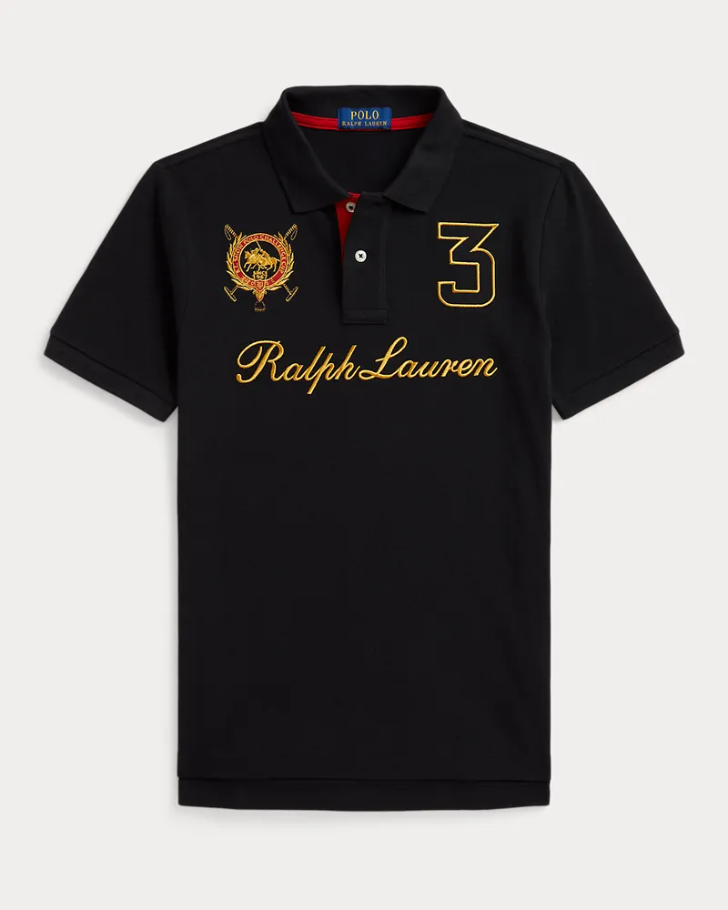 Ralph Lauren Baumwollpiqué-Poloshirt mit Doppel-Pony Black
