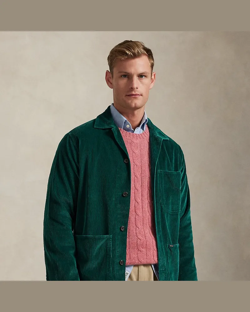 Ralph Lauren Utility-Hemdjacke aus Kordsamt Green