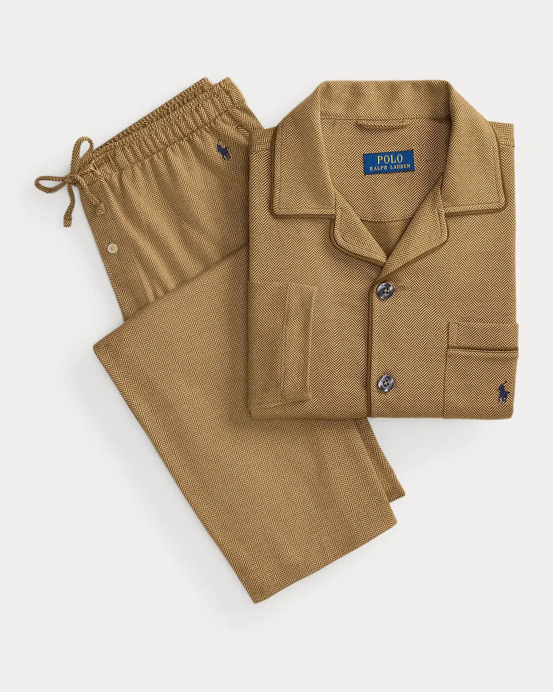 Ralph Lauren Pyjama aus Jacquardstrick Brown