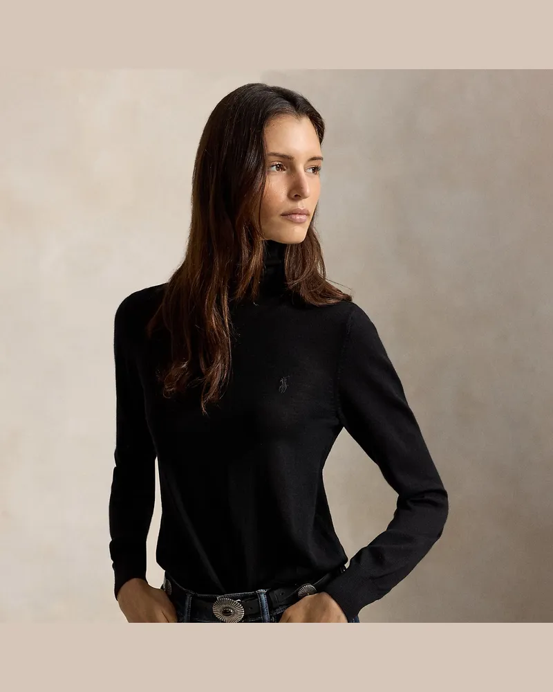 Ralph Lauren Rollkragenpullover aus Wolle Black