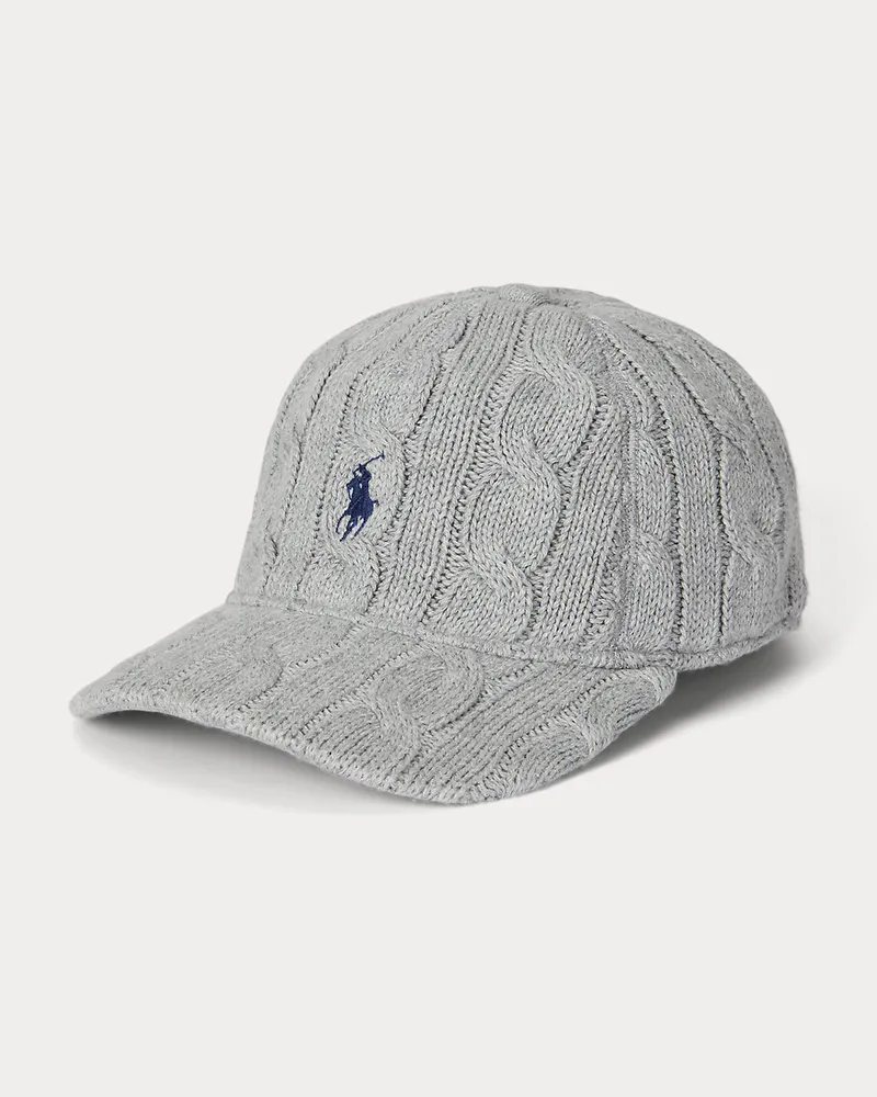 Ralph Lauren Baumwoll-Baseballkappe mit Zopfmuster Grey
