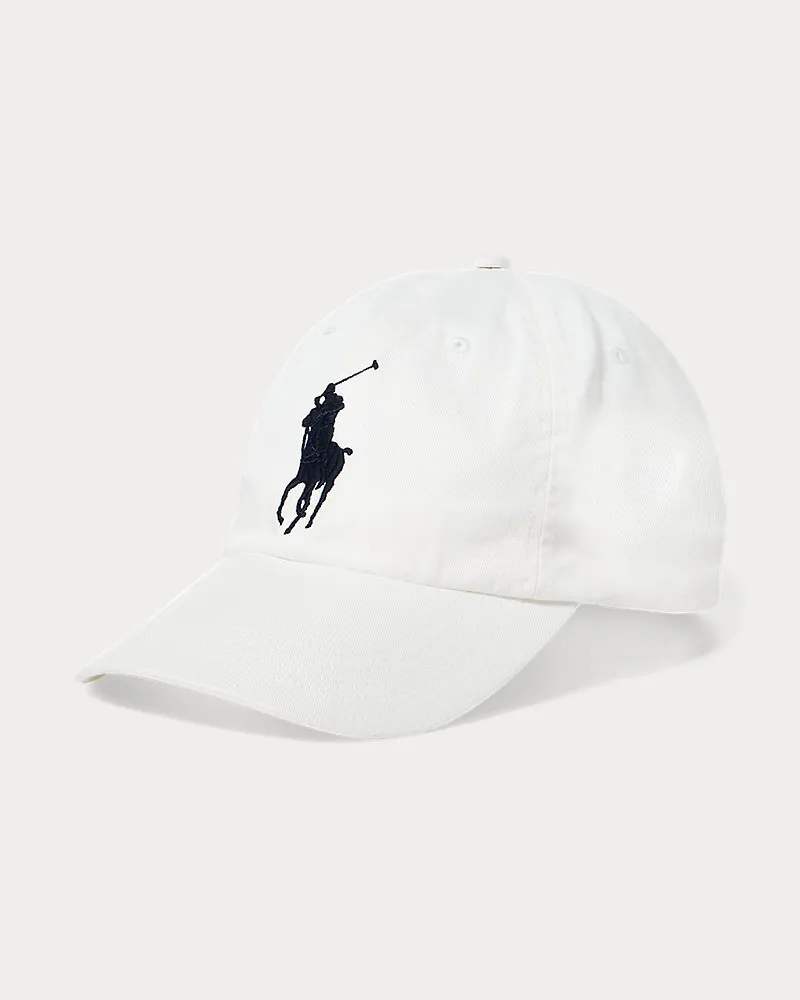 Ralph Lauren Chino-Baseballkappe mit Big Pony White