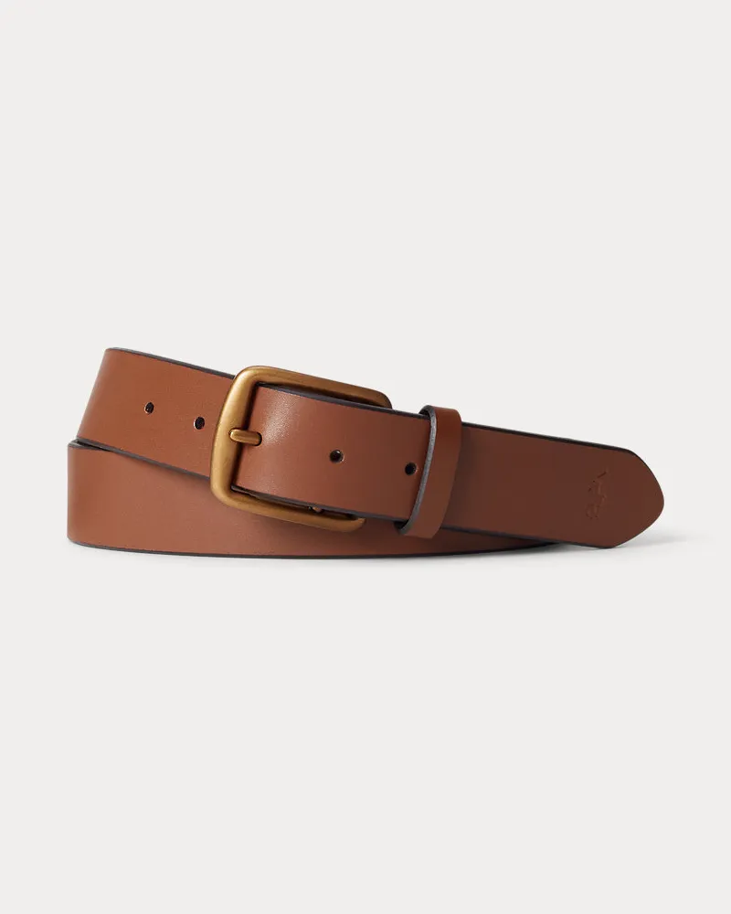 Ralph Lauren Ledergürtel mit charakteristischem Pony Brown
