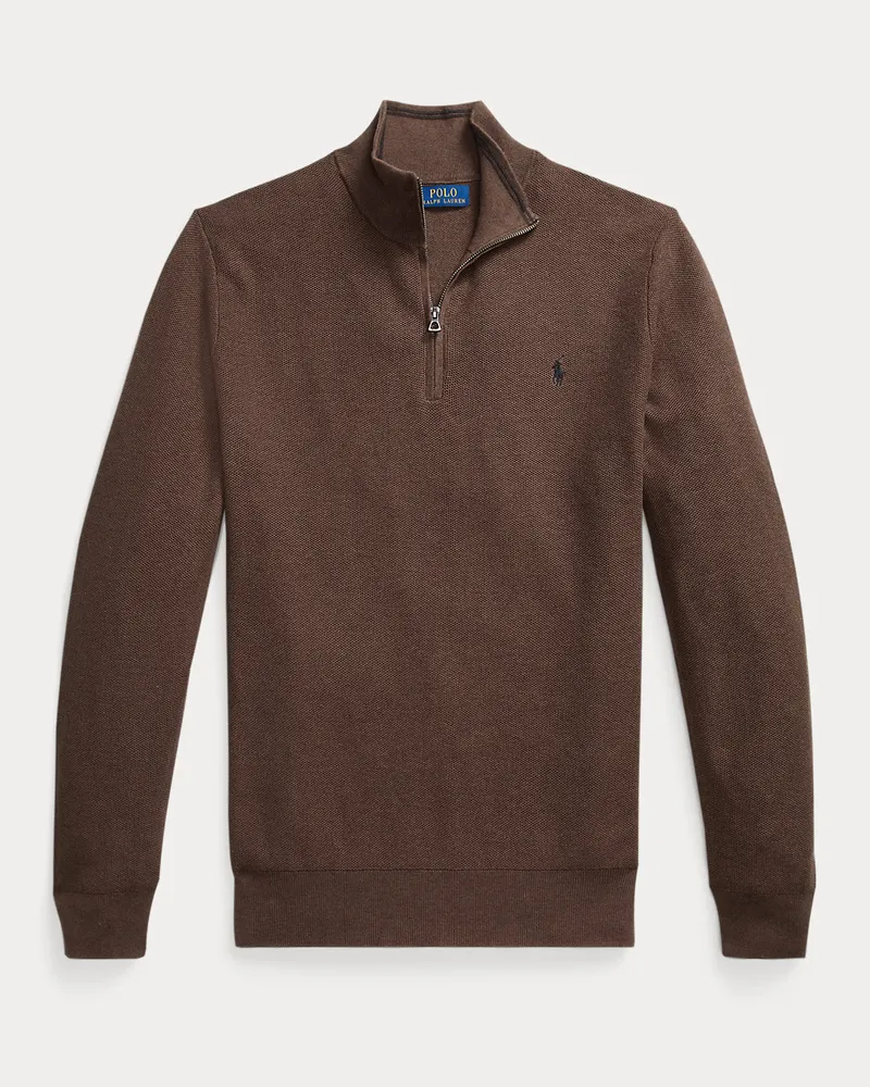 Ralph Lauren Große Größen - Pullover aus Baumwollpiqué Brown