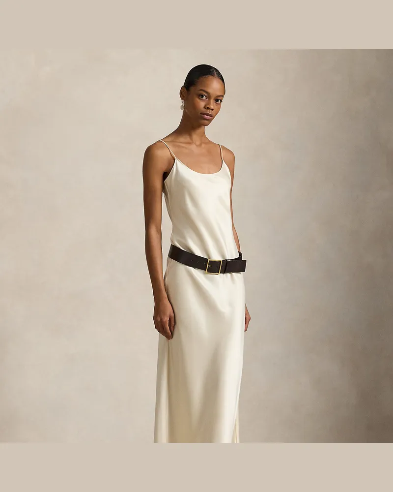 Ralph Lauren Trägerkleid aus Satin Tan