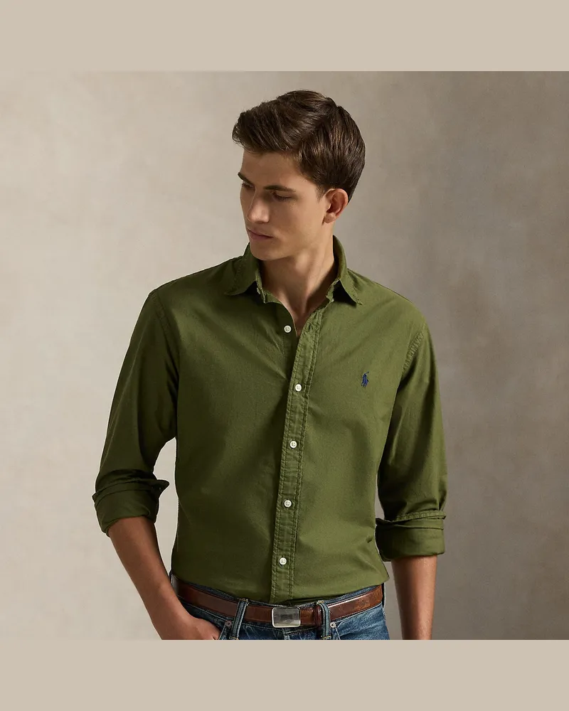 Ralph Lauren Gefärbtes Custom-Fit Oxfordhemd Green
