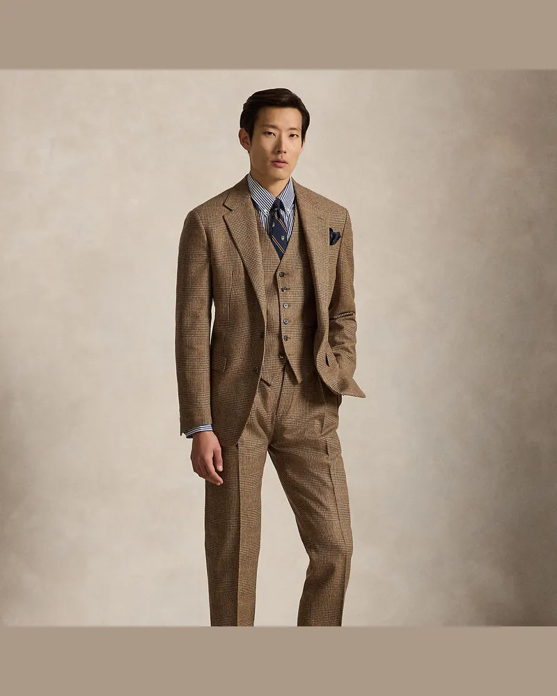 Ralph Lauren Dreiteiliger Polo-Anzug im Tailored-Fit Brown