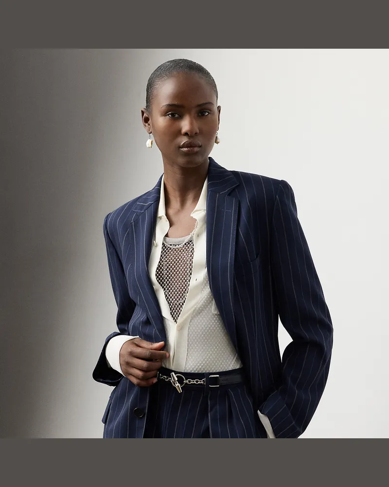Ralph Lauren Gestreifte Wolljacke Marcy Blue