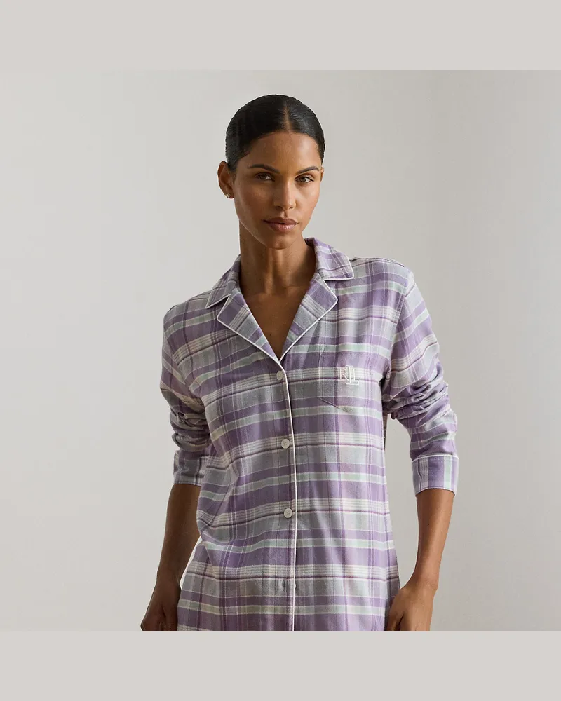 Ralph Lauren Karierter Twill-Pyjama mit Baumwolle Multi