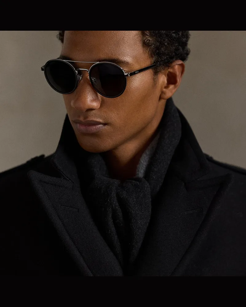 Ralph Lauren Wendbarer Schal aus Wollmischung Black