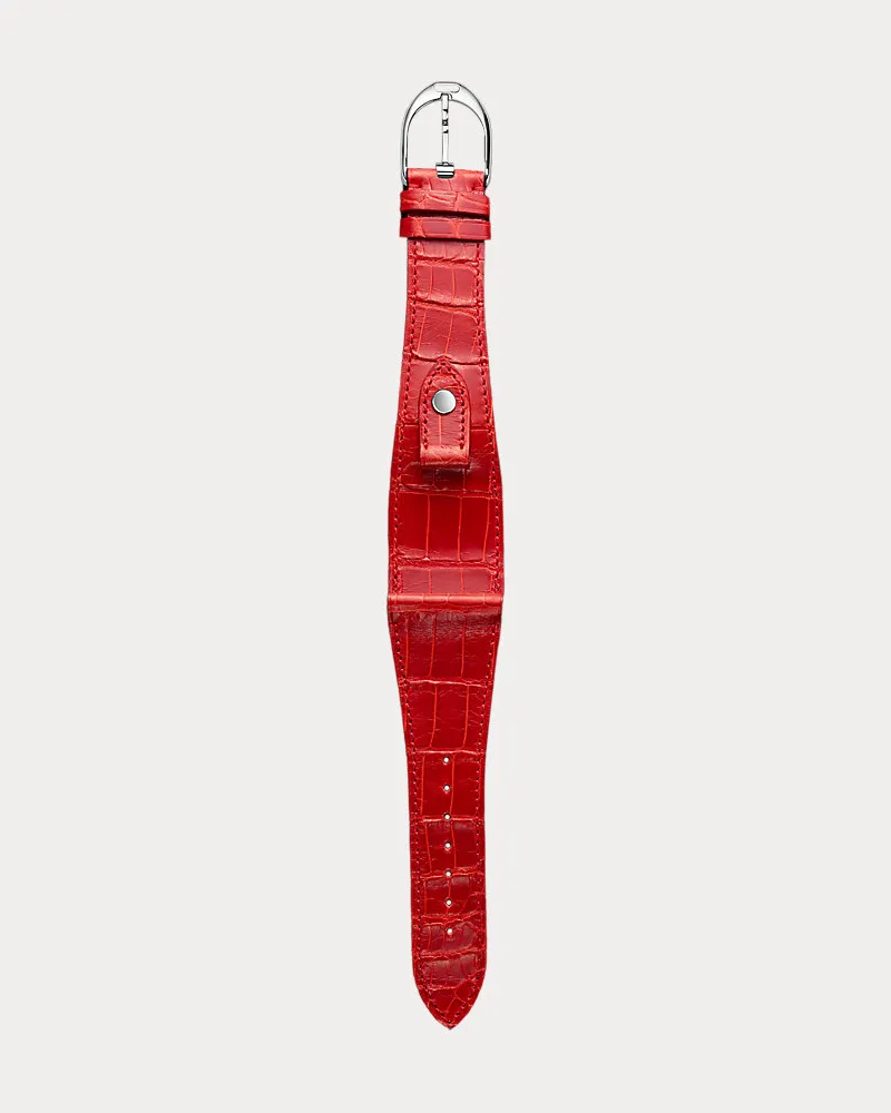 Ralph Lauren Large-Stirrup-Armband, Alligatorleder Red