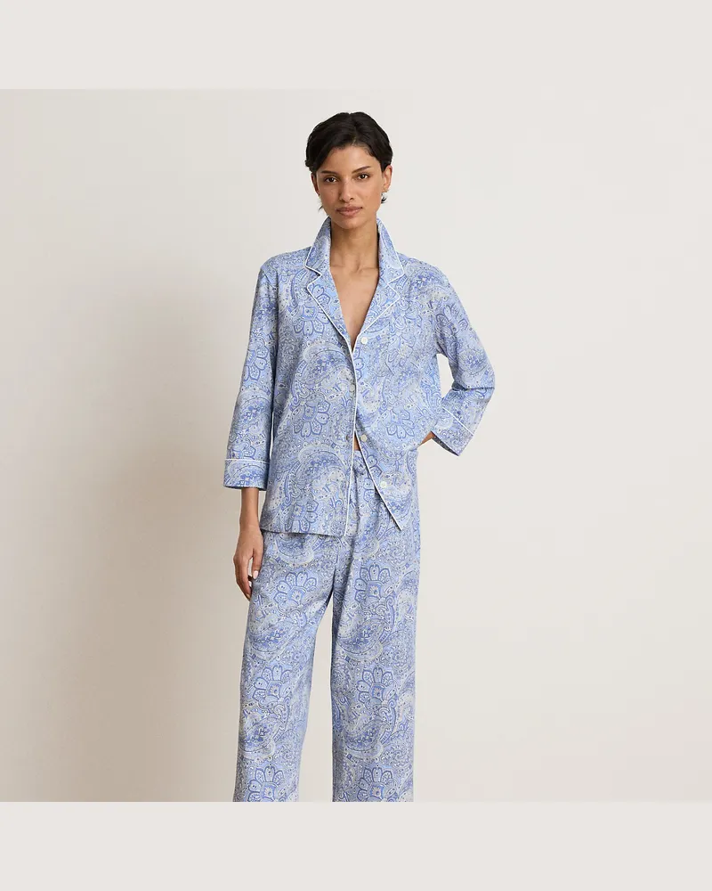 Ralph Lauren Paisley-Pyjama mit Caprihose Blue