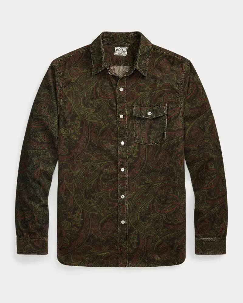 Ralph Lauren Kordsamt-Arbeitshemd mit Paisley-Druck Multi