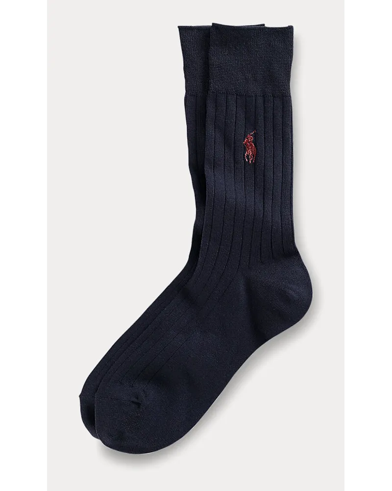 Ralph Lauren Gerippte Damensocken Blue