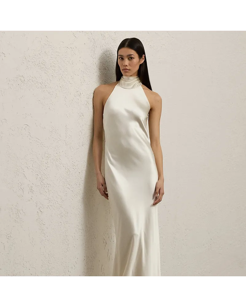 Ralph Lauren Abendkleid Chilton aus Stretchsatin Cream