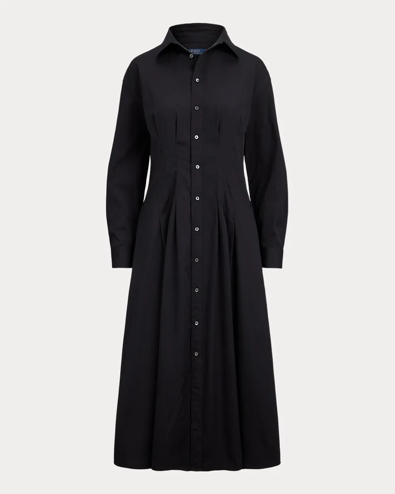 Ralph Lauren Hemdkleid aus Baumwolle mit Falten Black