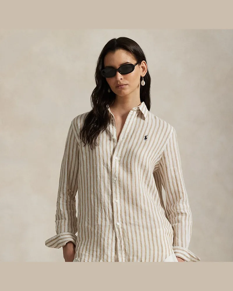 Ralph Lauren Gestreiftes Classic-Fit Leinenhemd Multi