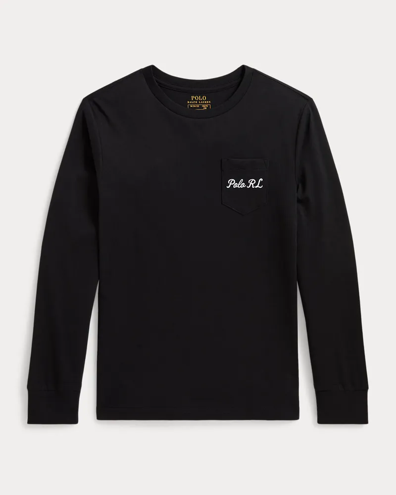 Ralph Lauren Langarm-T-Shirt mit Polo Bear Black