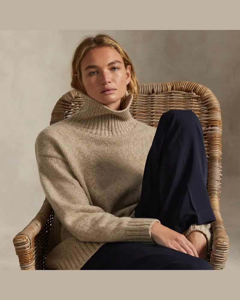 Ralph Lauren Woll-Kaschmir-Rollkragenpullover Tan