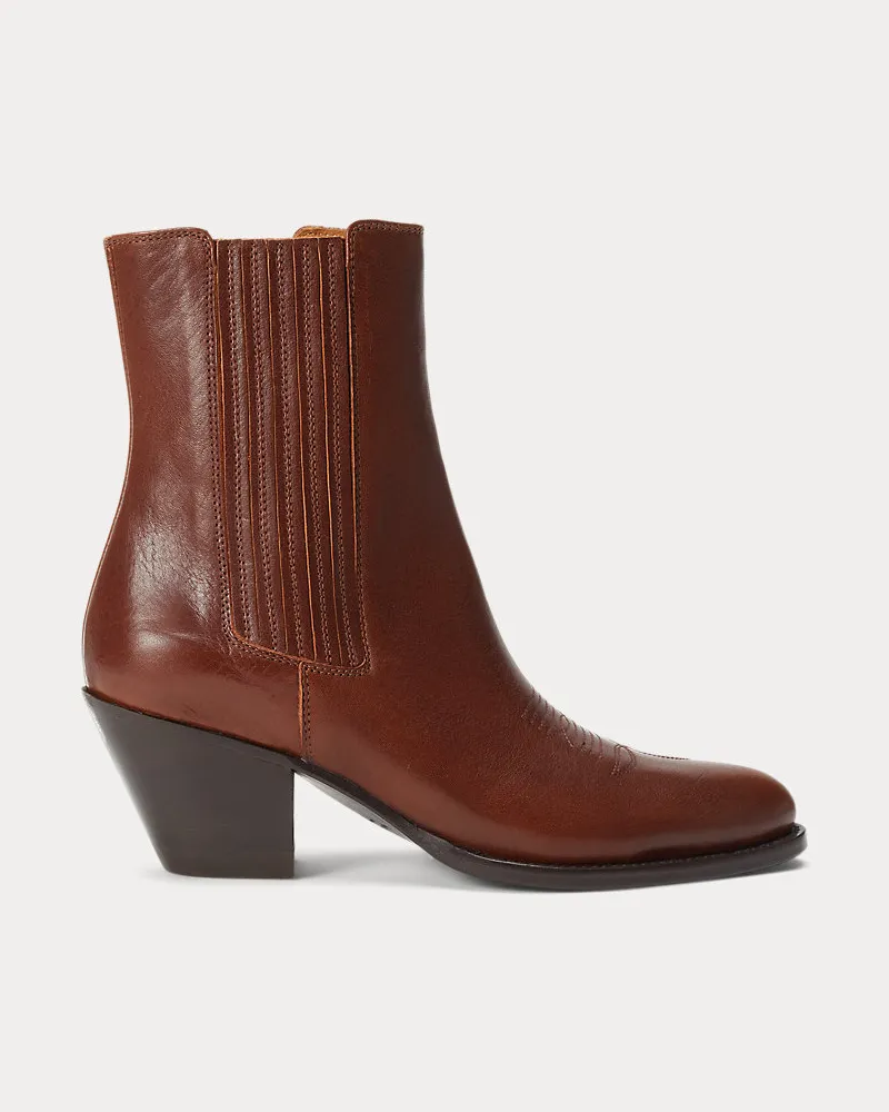 Ralph Lauren Chelsea-Lederstiefel im Westernstil Brown