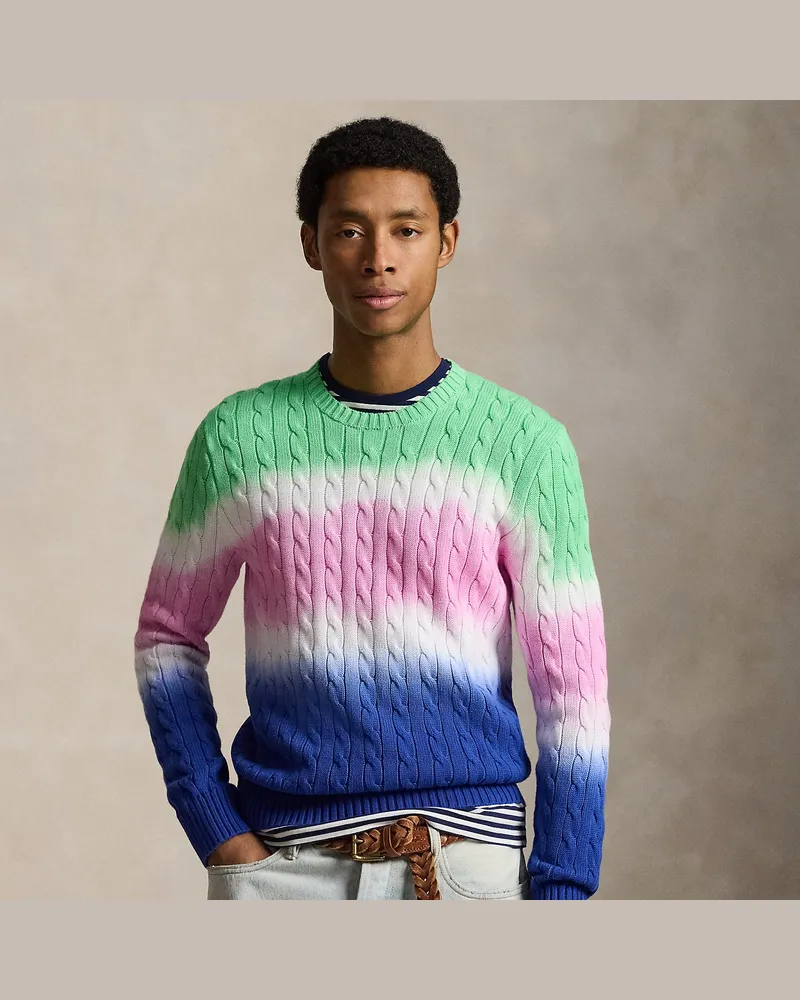 Ralph Lauren Tauchgefärbter Zopfmusterpullover Multi