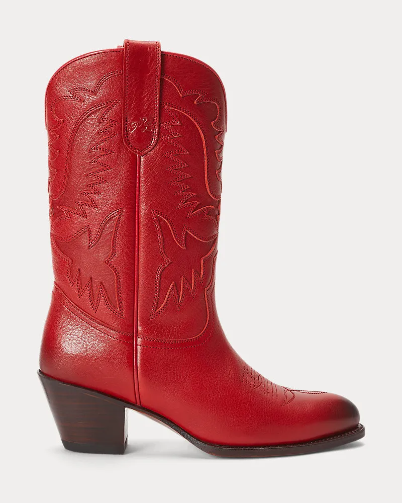 Ralph Lauren Cowboystiefel aus Leder Red