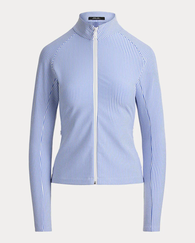 Ralph Lauren Seersucker-Jacke mit Reißverschluss Blue
