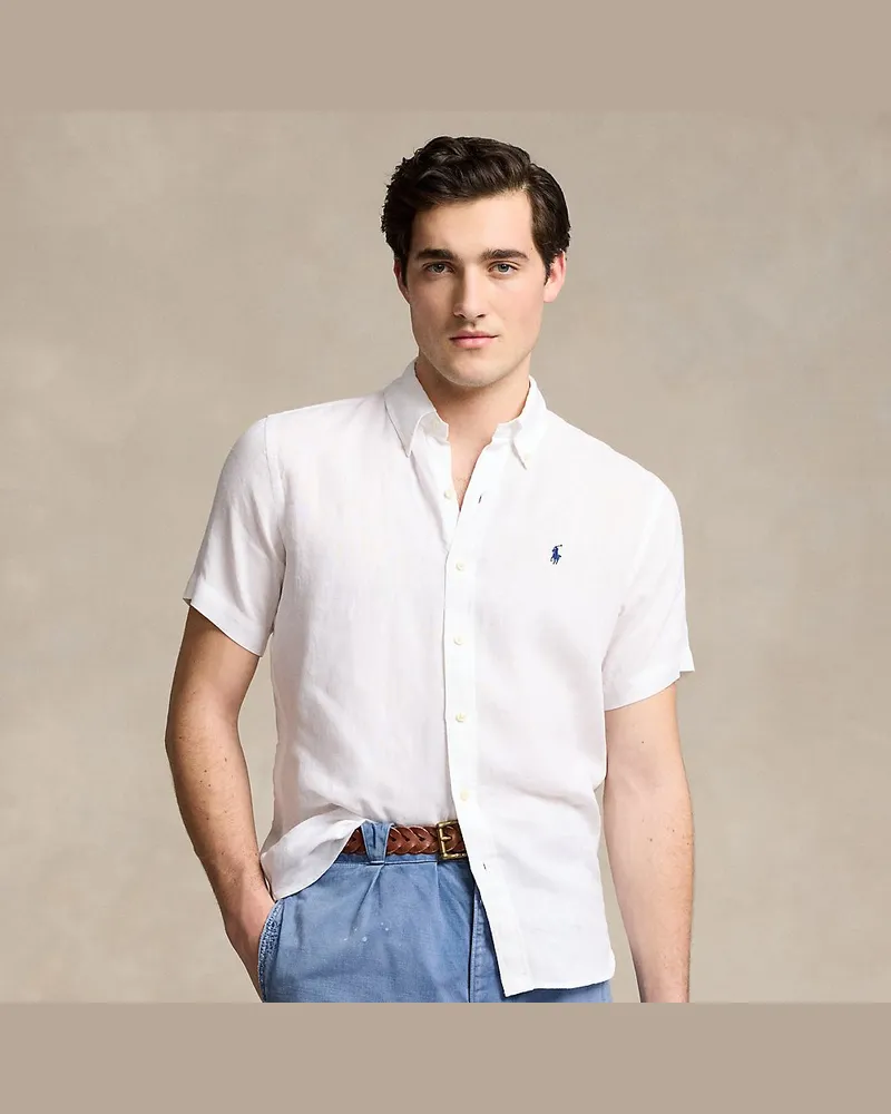 Ralph Lauren Custom-Fit Leinenhemd White