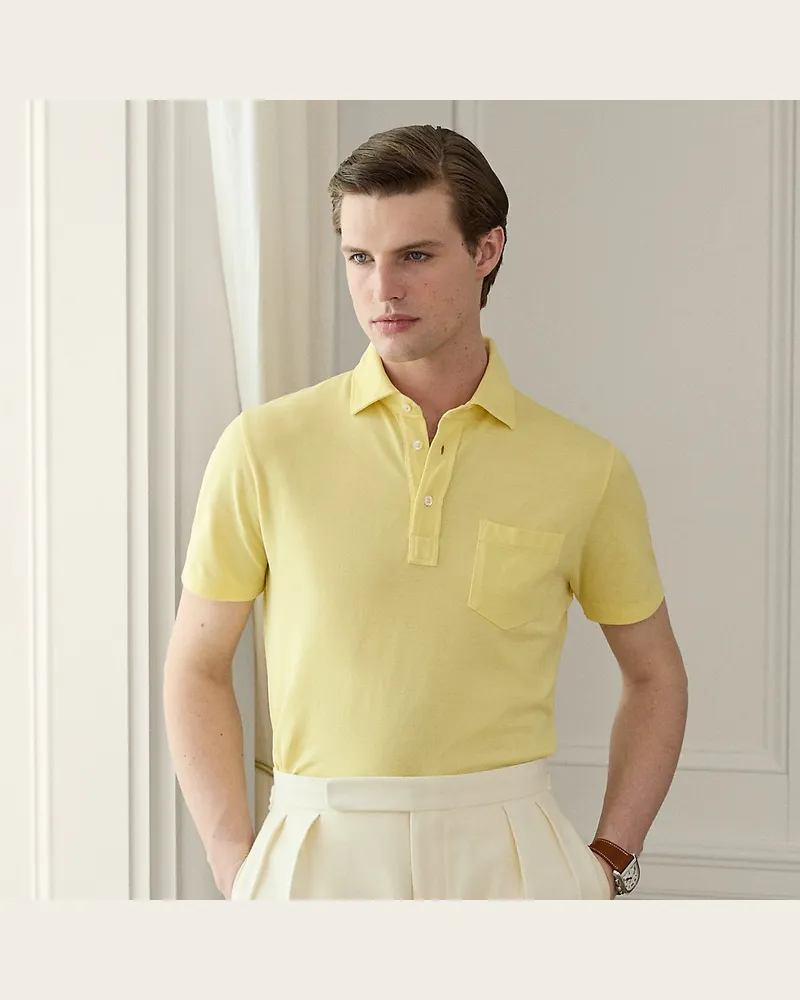 Ralph Lauren Vorgewaschenes Custom-Slim-Fit Poloshirt Yellow