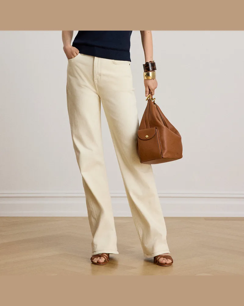 Ralph Lauren Kurzgrößen - Straight-Fit Jeans mit hoher Leibhöhe Cream