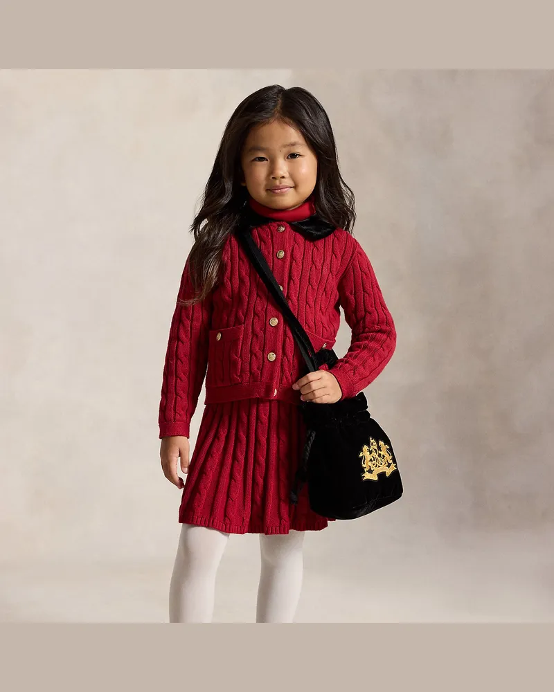 Ralph Lauren Baumwollrock mit Zopfmuster Red