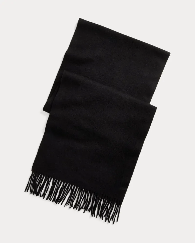 Ralph Lauren Kaschmirschal mit Fransen Black