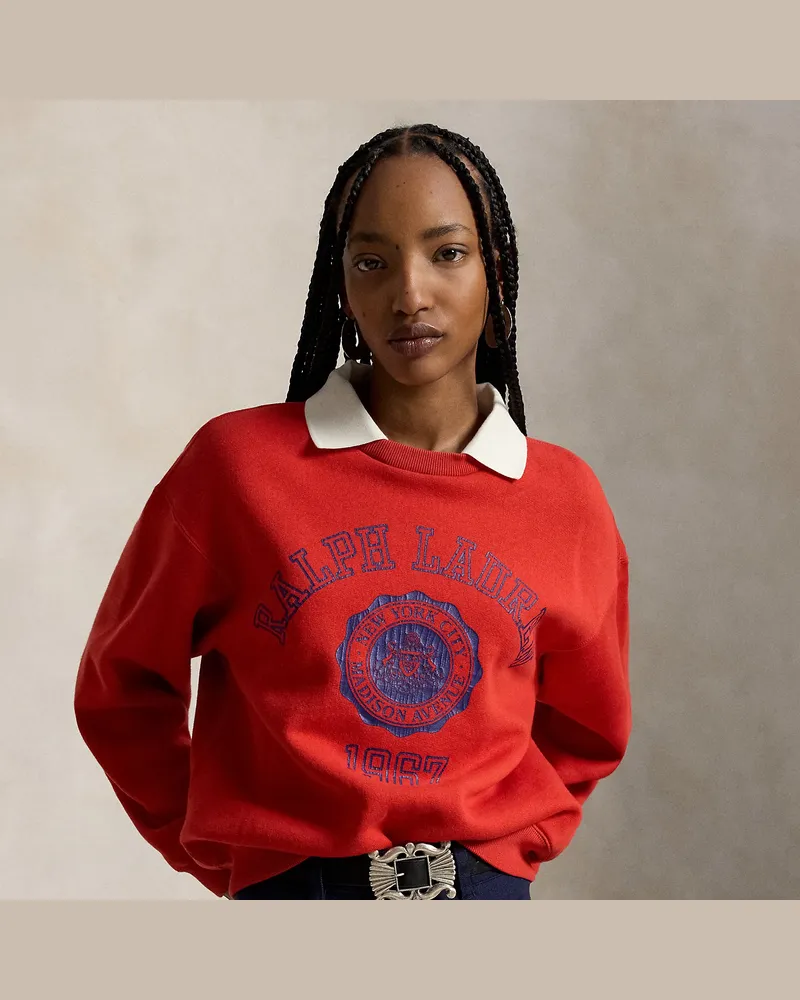 Ralph Lauren Pullover mit Polokragen und Wappen Red