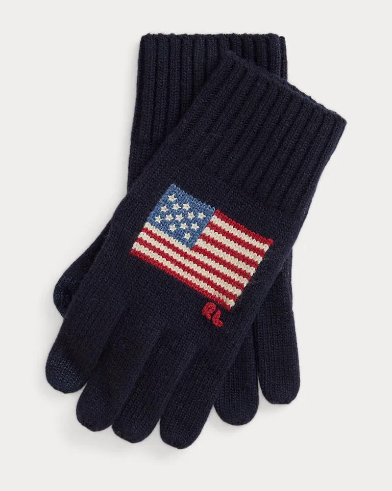 Ralph Lauren Touchscreen-Handschuhe mit Flagge Blue