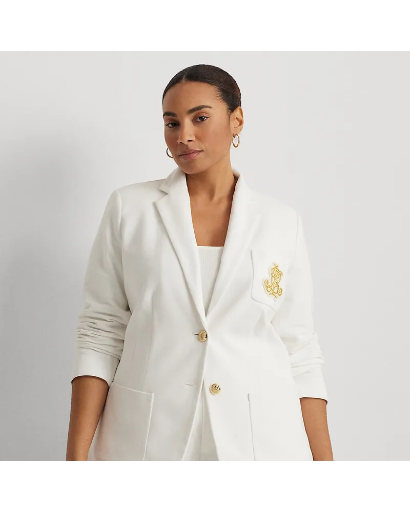 Ralph Lauren Plus Größen - Jacquardblazer mit Bouillonstickerei White