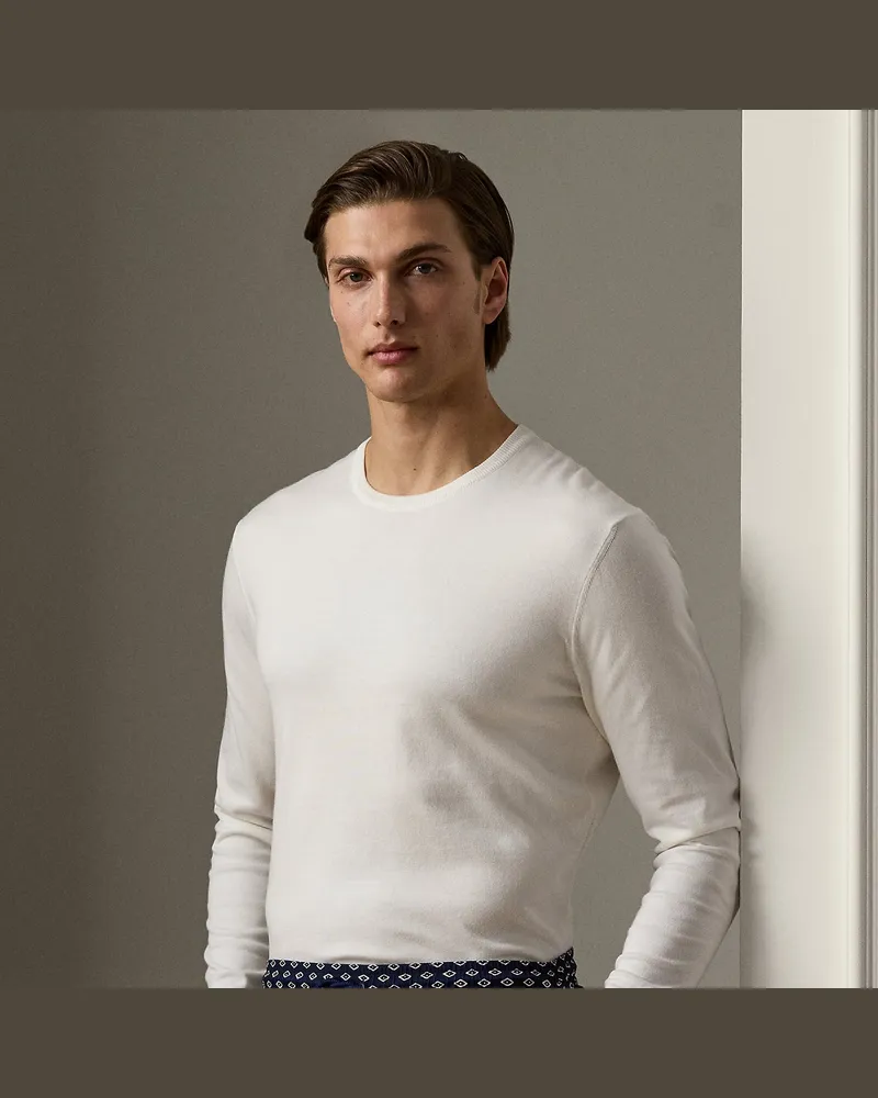 Ralph Lauren Rundhalspullover aus Baumwolle White