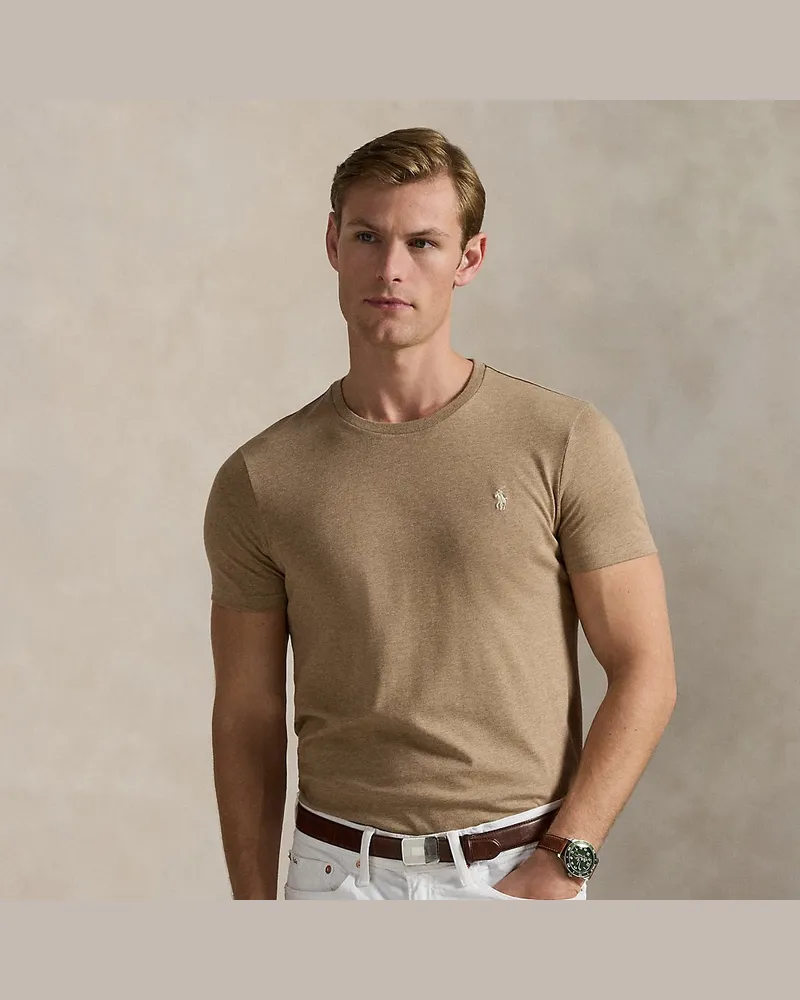 Ralph Lauren Custom-Slim-Fit Jersey-T-Shirt Brown