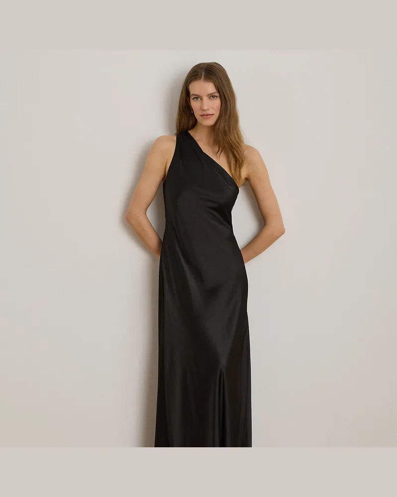 Ralph Lauren Einschultriges Abendkleid aus Charmeuse Black