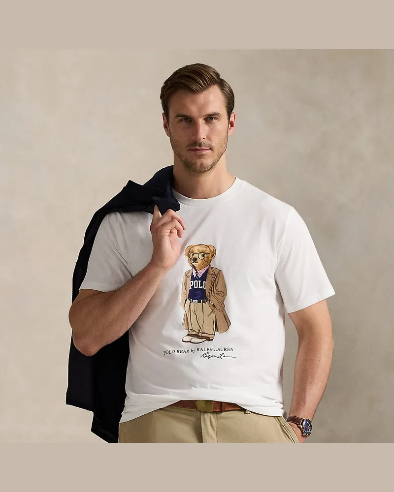 Ralph Lauren Große Größen - Jersey-T-Shirt mit Polo Bear White